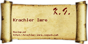 Krachler Imre névjegykártya